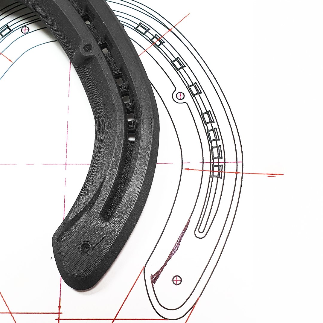 dessin technique et conception du fers à cheval Kerckhaert